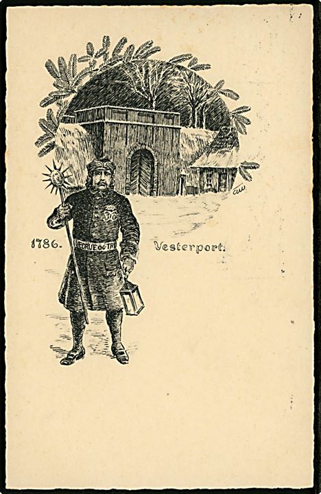 Axel Wiingaard: Vægter ved Vesterport 1786. A. Vincent u/no.