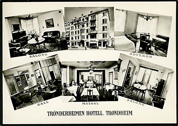 Trondheim. Motiver fra Trönderheimen Hotel. Fotokort u/no. 