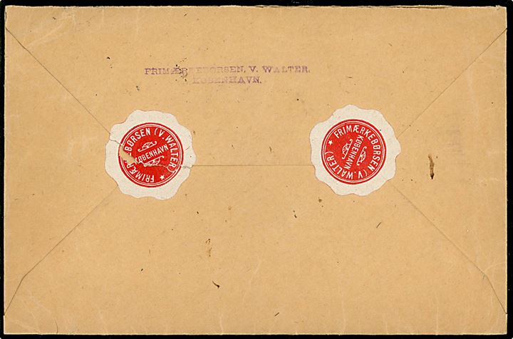 7 øre og 25 øre Chr. X på anbefalet brev fra Kjøbenhavn d. 22.1.1920 til Linköping, Sverige.