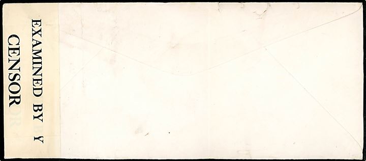 1 cent George VI helsagskuvert opfrankeret med 2 cents George VI i parstykke fra Calgary d. 29.3.1941 til Internationalt Røde Kors i Geneve, Schweiz. Sendt fra en Lars Rasmussen, så muligvis med dansk eller skandinavisk relation. Åbnet af canadisk censur C.7.