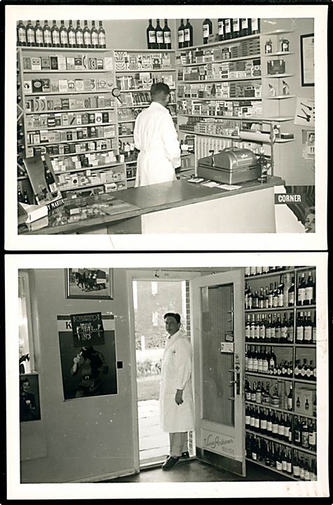 Erhverv. Vin & Tobakshandel ved Verner Andersen, Telefon 1371. Interiør fotos (9x12 cm). Ukendt sted.