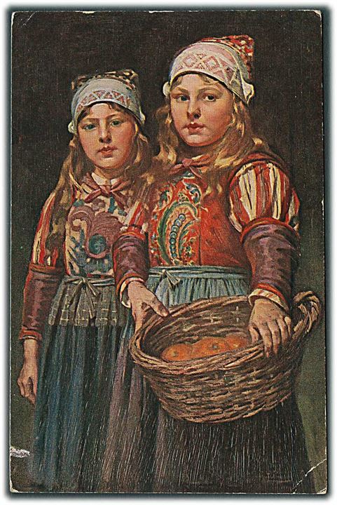 Rudolf Possin (1861 - 1922): Die Schwestern. Knæk i højre hjørne. Erpaco Kunstverlag no. 553.