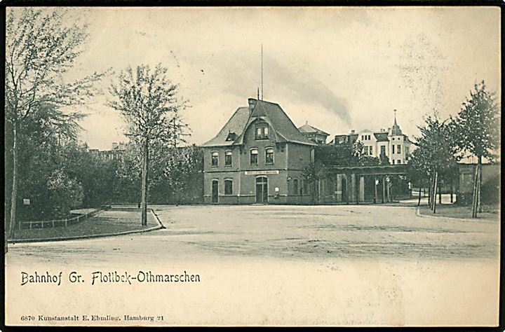 2 pfg. Germania på lokalt brevkort (Bahnhof Gr. Flottenbek-Othmarschen) annulleret Grosseflottenbek d. 27.4.1903 med sidestempel Aus Altona-Othmarschen til Hamburg-Uhlenhorst. 