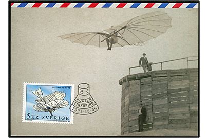 Lilienthal svæveflyver 1895. Maxikort med 5 kr. Flyvnings udg.