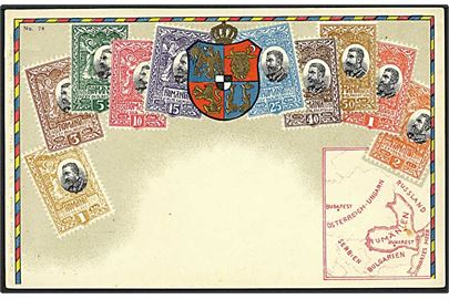 Frimærke postkort med mærker fra Rumænien. No. 78.