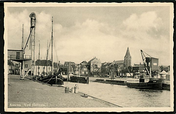 Assens, havneparti med skibe. H. A. Jacobsen no. 3940.