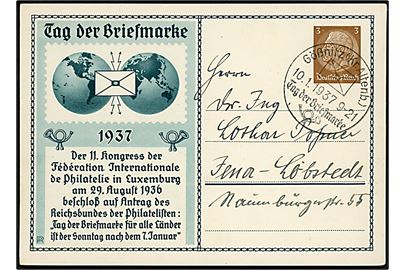 Tag der Briefmarke 1937 3 pfg. Hindenburg.