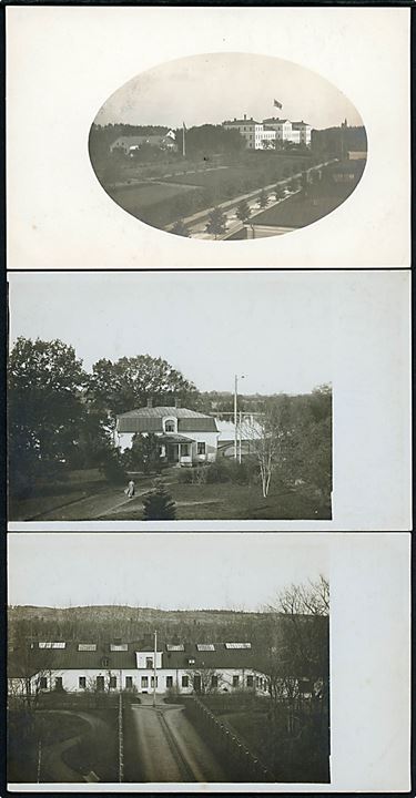 Sverige, Vexiö (Växjö) Hospital. Tre fotokort fra 1914 u/no.
