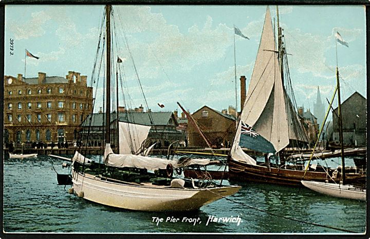 England, Harwich, havneparti med sejlbåde. 