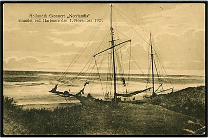 Hollandsk skonnert Neerlandia strandet ved Harboøre d. 1.11.1921. Harboøre Papirlager no. N4469 22