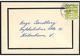 25 øre Bølgelinie på lille sørgebrev sendt som tryksag annulleret med pr.-stempel Benløse Runding pr. Ringsted d. 14.11.1966 til København.