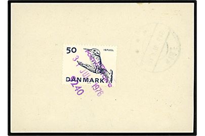 50 øre Isfugl på bagsiden af Debetseddel - B57 (7-70 A7) - annulleret med trodat-stempel Nibe Postkontor 9240 d. 31.6.1976.