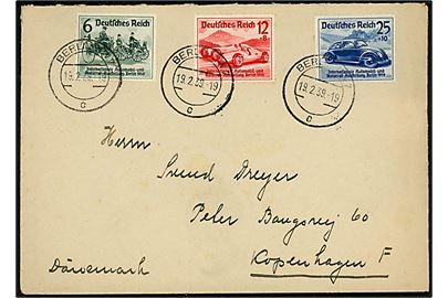 Komplet sæt Internationale Automobil- und Motorrad Ausstellung Berlin 1939 udg. på brev fra berlin d. 19.2.1939 til København, Danmark.