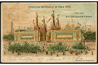 Frankrig, Verdensudstillingen i Paris 1900. Frankeret med 10 c. og annulleret med særligt udstillingsstempel i Paris d. 12.5.1900 til Aarhus, Danmark.