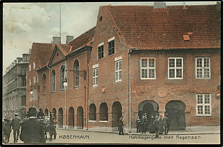 Købh., Købmagergade med Regensen. Stenders no. 16590.