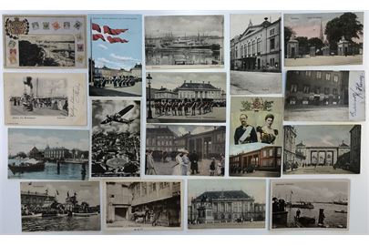 København K.: Amalienborg og Toldboden med flere royale, militære og skibsmotiver. 153 kort.