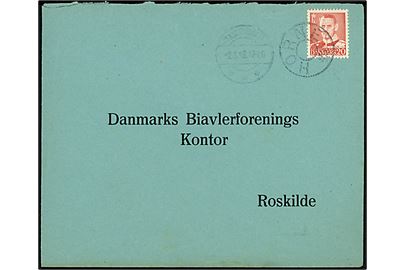 20 øre Fr. IX på brev annulleret med udslebet stjernestempel HORNE og svagt sidestempel i Tistrup d. 2.3.1949 til Roskilde.