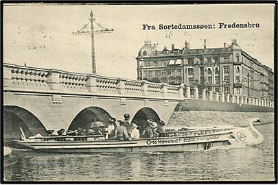 Købh., Fra Sortedamssøen ved Fredensbro med dampbåd. E. H. Lorenzen & Co. no. 4.