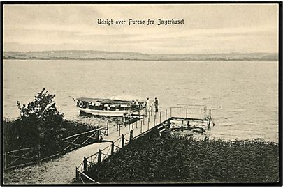 Furesøen ved Jægerhuset med dampbåd. A. Vincent no. 7398.