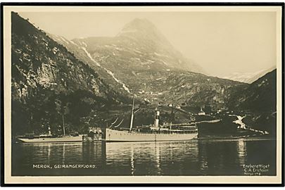 Merok, Geirangerfjord med dampskibe. C. A. Erichsen no. 178.
