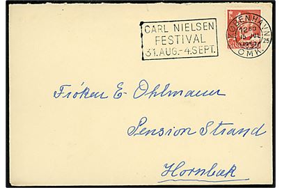 30 øre Fr. IX på brev annulleret med TMS Carl Nielsen Festival 31. Aug.- 4. Sept./ København OMK.25 d. 15.7.1953 til Hornbæk.