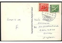 10 aur Sild og 25 aur Torsk på brevkort fra Reykjavik d. 2.2.1944 til Coulsdon, England. Britisk censur no. T188.