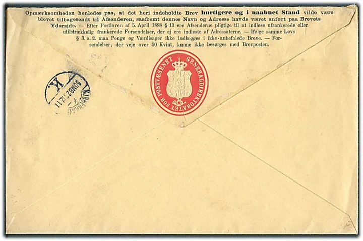 Franco kuvert til ubesørgelige breve sendt lokalt i Kjøbenhavn d. 28.12.1911.