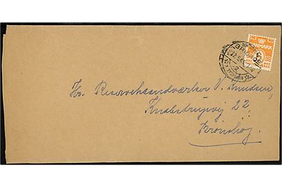 6 øre Bølgelinie på aflang kuvert brugt som korsbånd annulleret Den danske Brigade / 2 / * i Tyskland * d. 27.5.1949 til Brønshøj.