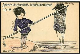 Orla Muff. Børnehjælpsdagens Tegnekonkurence 1918. Orla 14 år! Kruckow & Waldorff u/no.
