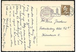 25 øre Fr. IX på brevkort (partier fra Silkeborg, Himmelbjerget og Hjejlen) stemplet Silkeborg d. 18.7.1964 og sidestemplet Silkeborg - Himmelbjerget * A/S Hjejlen * til København.