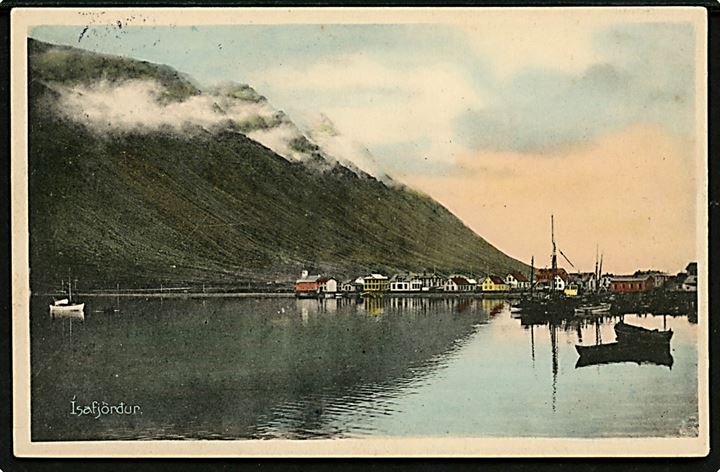 Isafjordur. Udsigt over havnen. Stenders no. 27110.