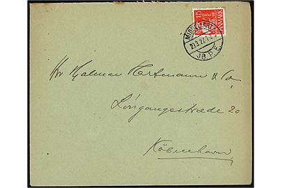15 øre Karavel på brev annulleret med brotype IIb Middelfart JB.P.E. d. 29.3.1927 til København.