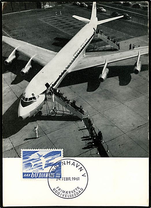 Købh., Maxikort med AFA 391, DC-8 i Københavns Lufthavn. Uden Adresselinier. 