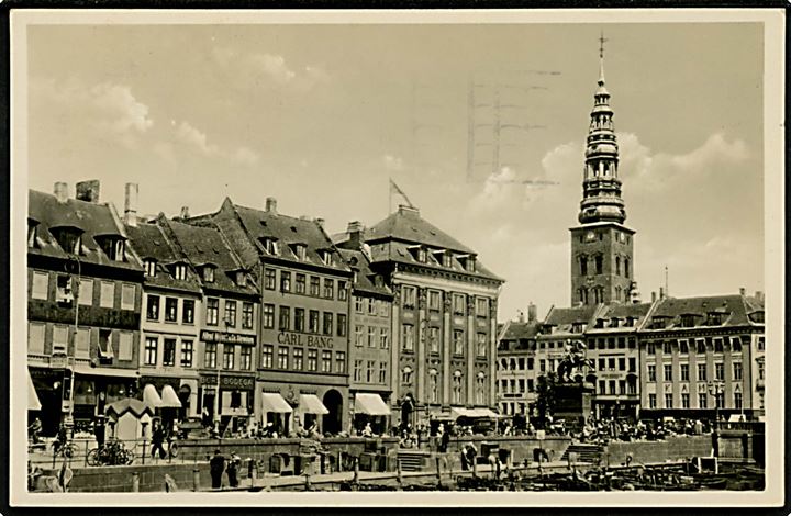 10 øre Bølgelinie (2) på brevkort (Købh., Gammel Strand) stemplet København d. 16.8.1934 og sidestemplet Salonschnelldampfer Rugard Auf hoher See d. 15.8.1934 til Kempten, Tyskland.