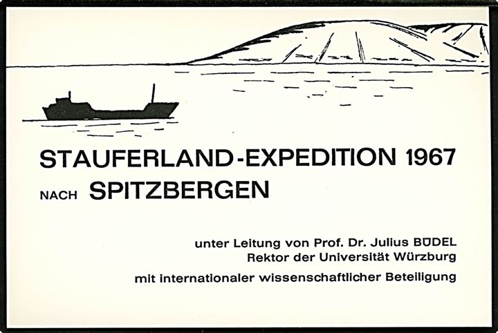 90 øre Nansen på brev annulleret Longyearbyen Svalbard d. 29.7.1967 og sidestemplet Stauferland-Expedition * Spitzbergen 1967 * til Bremerhaven, Tyskland.