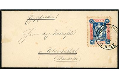Marienwerder. 5 mk. single på filatelistisk brev fra Marienburg (Westpr.) d. 4.?.1920 til Blumenthal, Hannover.