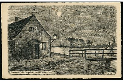 P. Møller: Bomhuset ved Langebro en sommeraften 1800. A. Vincent u/no.
