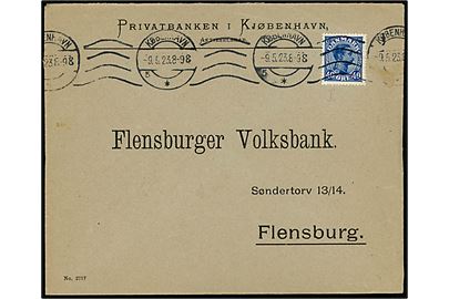 40 øre Chr. X single på brev fra København d. 9.5.1923 til Flensburg, Tyskland.