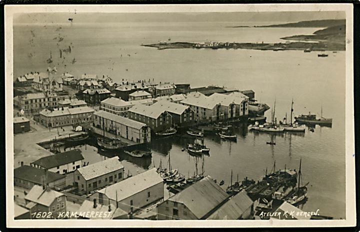 Hammerfest. Udsigt over havnen. K.K. Bergen no. 1602.