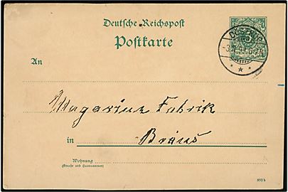 5 pfg. helsagsbrevkort stemplet Döstrup d. 3.11.1893 til Brøns.