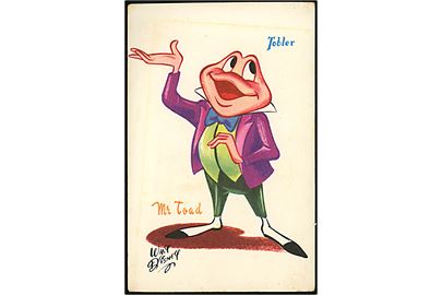 Walt Disney. Hr. Tudse fra “Hr. Tudse og Søvnigdalens Legende” (1949). Fransk reklame fra 50'erne, for “Tobler” chokolade. Georges Lang, Paris u/no.
