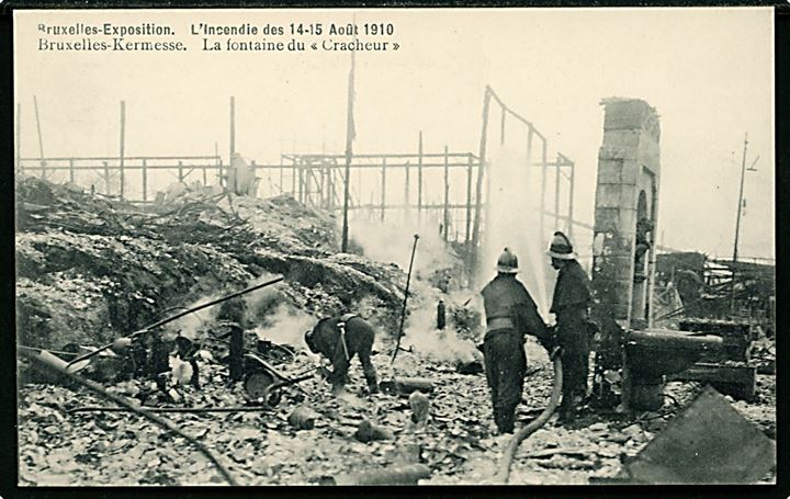Belgien, Bruxelles, Oprydning efter band ved verdensudstillingen d. 14.-15.8.1910.