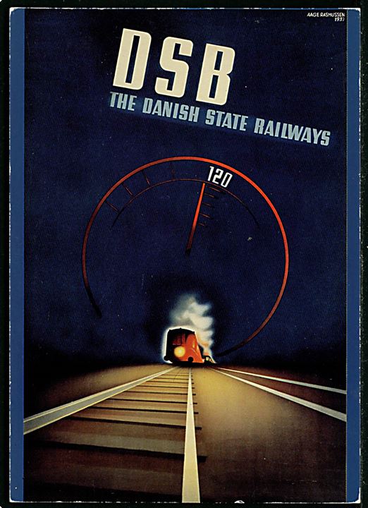 Aage Andersen: DSB the Danish State Railways. Gengivelse af plakat fra 1937. Dansk Plakatmuseums Venner no. 8911.