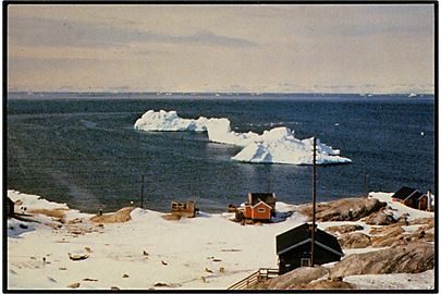 Grønland, fjordparti med isbjerge. Grønlands-Agenten u/no.