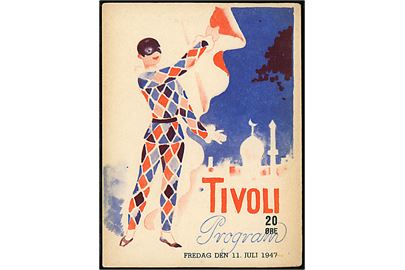 Pierrot på forsiden af 20 øre Tivoli program for d. 11.7.1947.