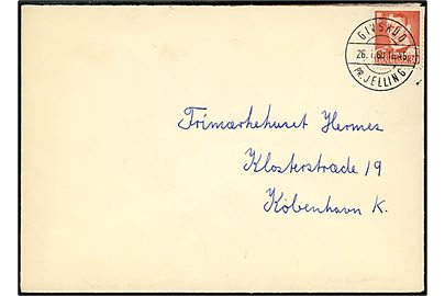 30 øre Fr. IX på brev annulleret med pr.-stempel Givskud pr. Jelling d. 26.1.1960 til København.