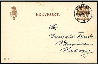 10 øre helsagsbrevkort (fabr. 98-H) annulleret med brotype IIId Hjørring * d. 13.12.1930 til Vammen pr. Viborg.