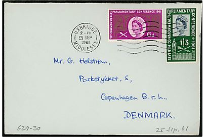 VIIth Commonwealth Parliamentary Conference 1961 udg. på brev fra Uxbridge d. 25.9.1961 til København, Danmark.
