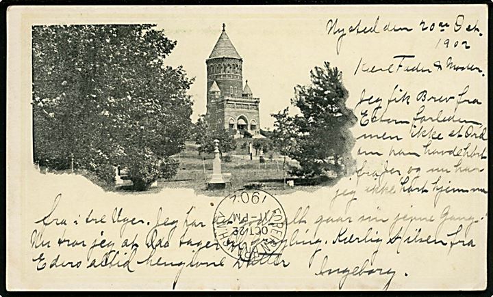 2 cents Washington på private mailing card stemplet Nysted Neb. d. 20.10.1902 via Foreign Branch N.Y. d. 22.10.1902 til Eltang, Danmark.