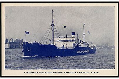 American Export Line dampskib. Reklamekort u/no.